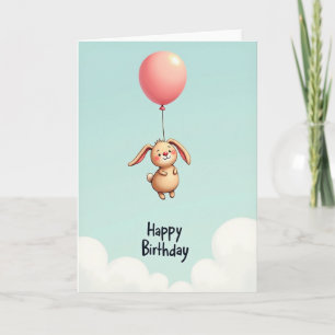 Carte de ballon doux lapin