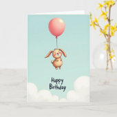 Carte de ballon doux lapin (Fleur jaune)