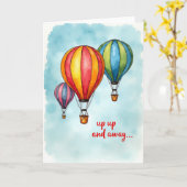 Carte de ballon en aquarelle joyeuse (Fleur jaune)