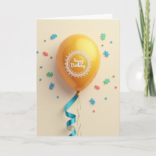 Carte de ballon en filigrane doré (Devant)