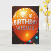 Carte de ballon orange vif (Fleur jaune)