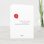 Carte de ballon rouge du 20e anniversaire (Dos)