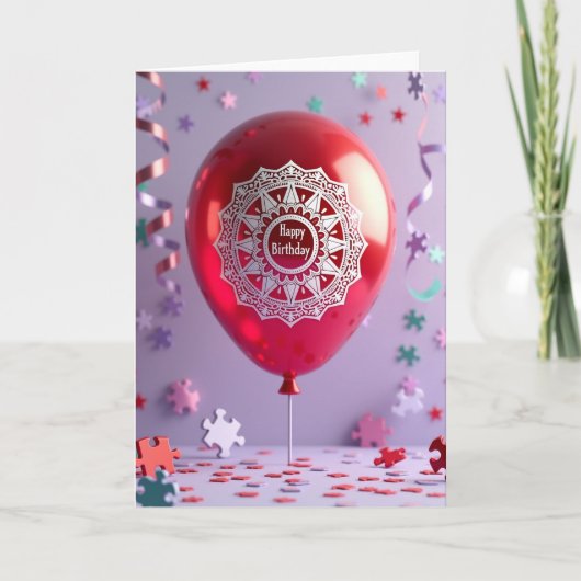 Carte de ballon rubis joyeuse (Devant)