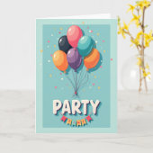 Carte de Ballons Colorés Festifs (Fleur jaune)
