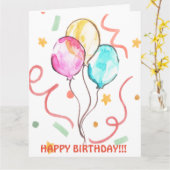 CARTE DE BALLONS D'ANNIVERSAIRE (Fleur jaune)