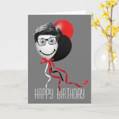 Carte de ballons d'anniversaire de l'homme (Fleur jaune)