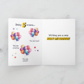 Carte de ballons d'anniversaire Dinosaur T Rex Gol (Intérieur)