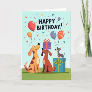 Carte de Ballons d'Anniversaire Festifs