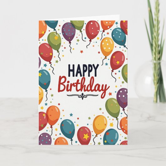 Carte de ballons de fête vibrants (Devant)