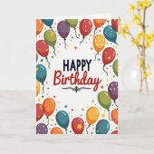 Carte de ballons de fête vibrants (Fleur jaune)