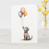 Carte de Ballons pour Chien Joyeux (Fleur jaune)