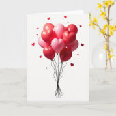 Carte de ballons rouges de la Saint-Valentin (Fleur jaune)
