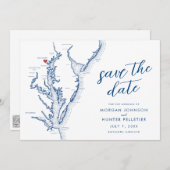 Carte de Baltimore Maryland Mariage Moderne Minima (Devant / Derrière)