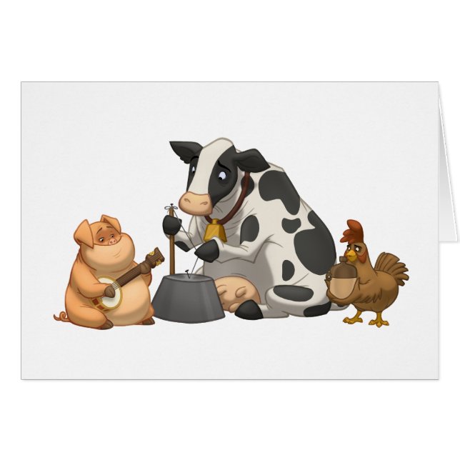 Carte de bande de cruche d'animal de ferme (blanc (Devant horizontal)