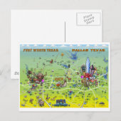 Carte de bande dessinée de Dallas Fort Worth (Devant / Derrière)
