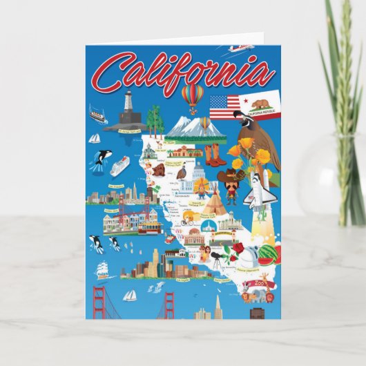 Carte de bande dessinée de la Californie (Devant)