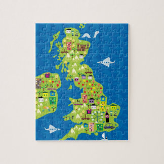 Carte de bande dessinée du puzzle BRITANNIQUE