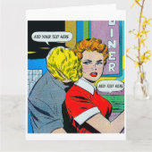 Carte de bande dessinée Vintage personnalisée (Fleur jaune)