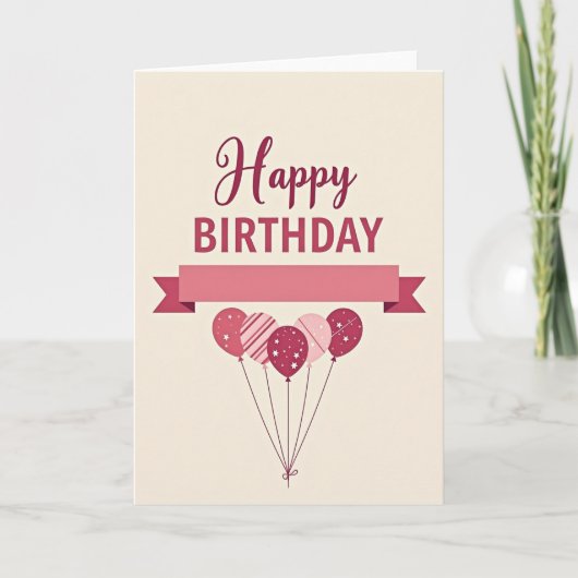 Carte de bannière d'anniversaire charmante (Devant)