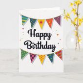 Carte de bannière d'anniversaire festive (Fleur jaune)