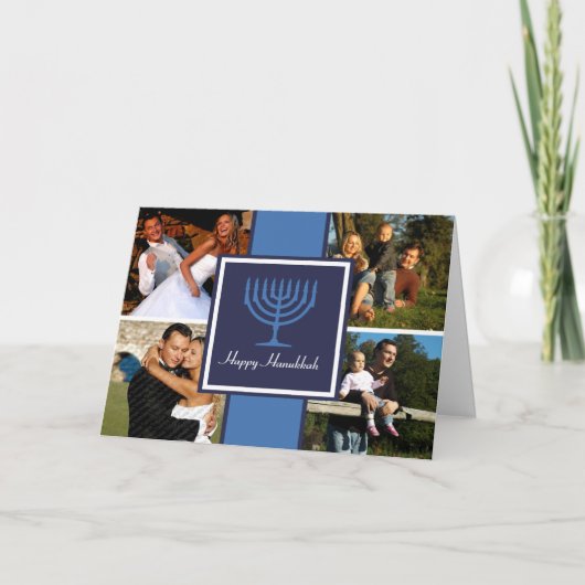 Carte de bannière de Hanoukka Menorah (Devant)