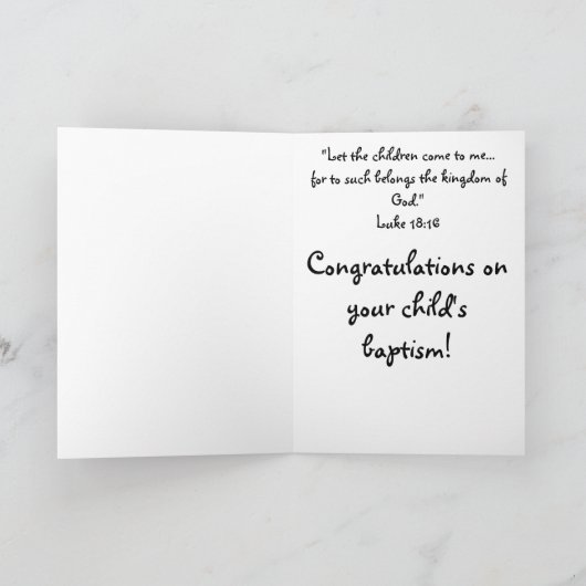 Carte de baptême (Intérieur)
