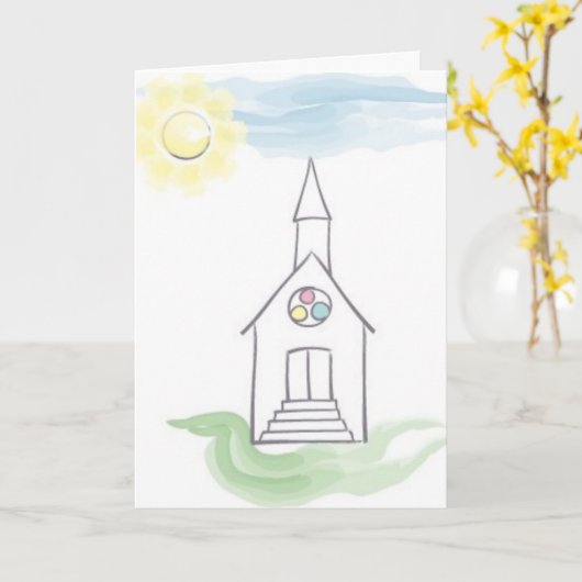 Carte de baptême (Fleur jaune)