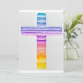 Carte de baptême / Carte chrétienne à Croix Aquare (Debout devant)