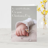 Carte de baptême de parrain à la filleule (Fleur jaune)