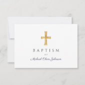 Carte de baptême garçon religieux écriture bleu ma (Dos)