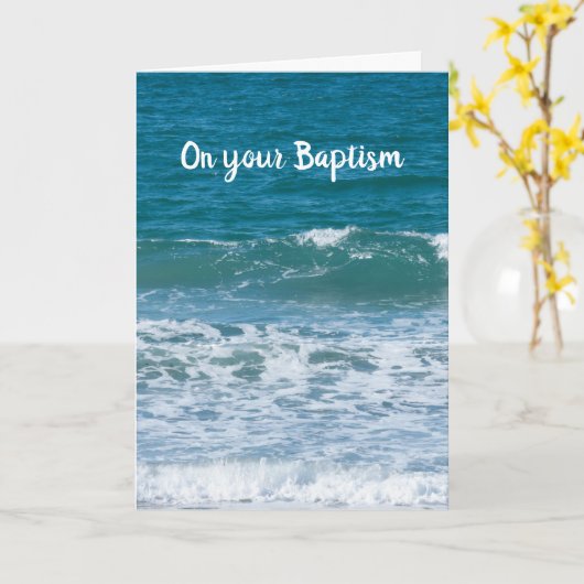 Carte de baptême Ocean Edge (Fleur jaune)