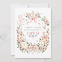 Carte de baptême personnalisée pour fille | Baptêm