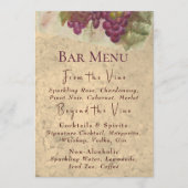 Carte de Bar de Vignoble Élégant Rustique | Pays d (Devant)