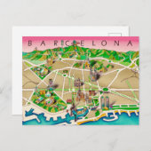 Carte de Barcelone Espagne (Devant / Derrière)