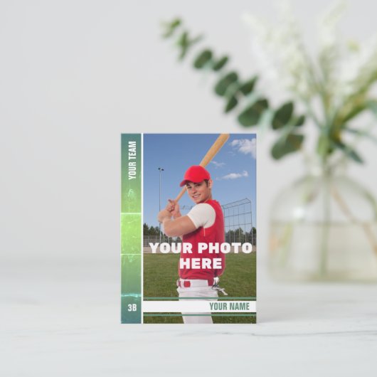 Carte de base-ball à rayures vertes (Debout devant)