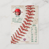 Carte de base-ball à rayures vertes (Dos)