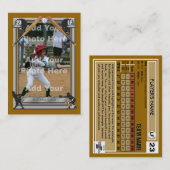 Carte de base-ball faite sur commande de luxe (Devant / Derrière)