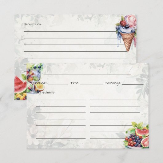 Carte de base de salade de fruits (Devant / Derrière)