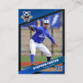 Carte de baseball bleu et noir, carte de baseball (Devant)