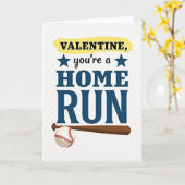 Carte de baseball de la Saint-Valentin Home Run (Fleur jaune)