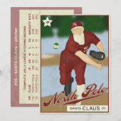 Carte de baseball du Père Noël (Devant / Derrière)