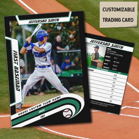 Carte de baseball Lively Green Black