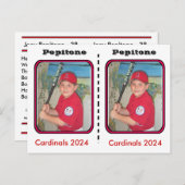 Carte de baseball personnalisable (Devant / Derrière)