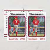 Carte de baseball personnalisable (Devant / Derrière)