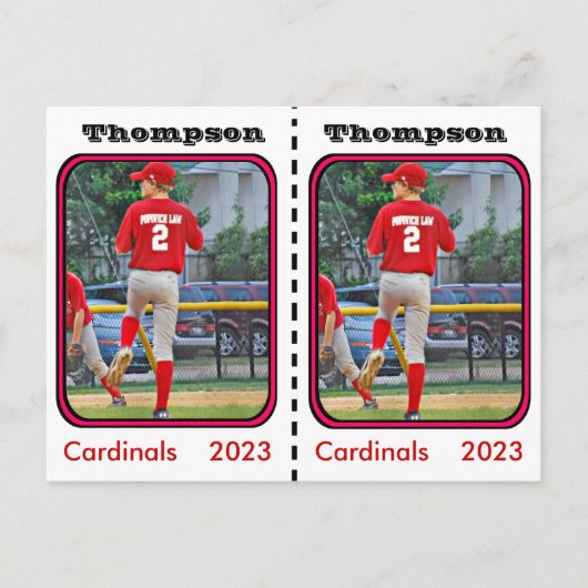 Carte de baseball personnalisable (Devant)