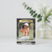 Carte de baseball personnalisée Black Gold Stadium (Debout devant)