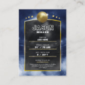 Carte de baseball personnalisée Blue Gold Stadium (Dos)