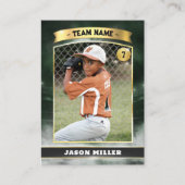 Carte de baseball personnalisée Stade Gold Green (Devant)