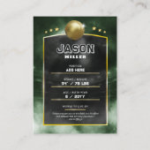 Carte de baseball personnalisée Stade Gold Green (Dos)