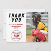 Carte de baseball Photo Merci Coach Baseball (Devant)